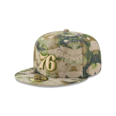 Philadelphia 76ers Gorra | New Era NBA Abstract Camo 59fifty Fitted Cap Mexico - Marrom